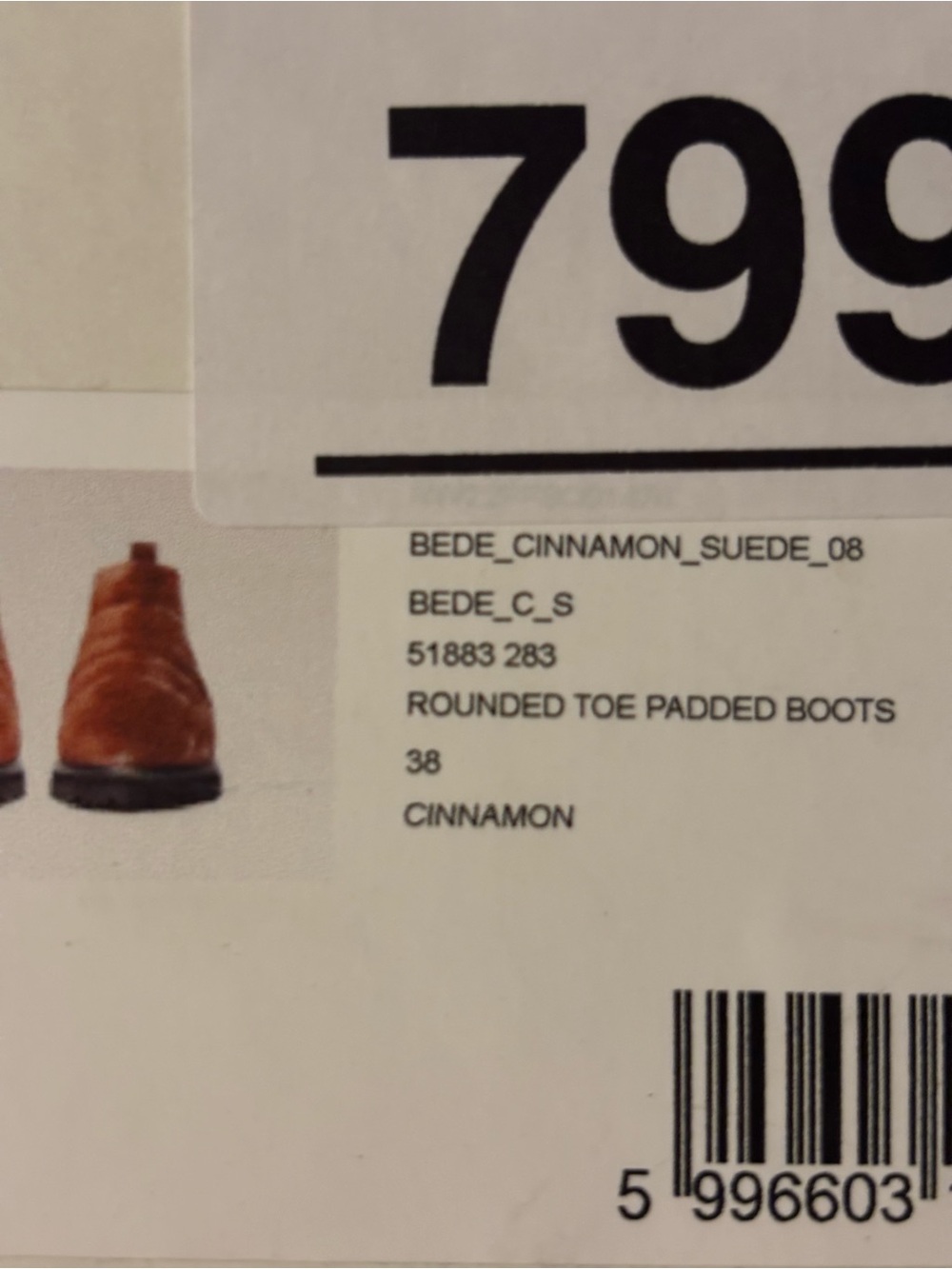 Nanushka Bede Cinnamon Suede Rounded Toe Padded Boots - Picture 4 of 7